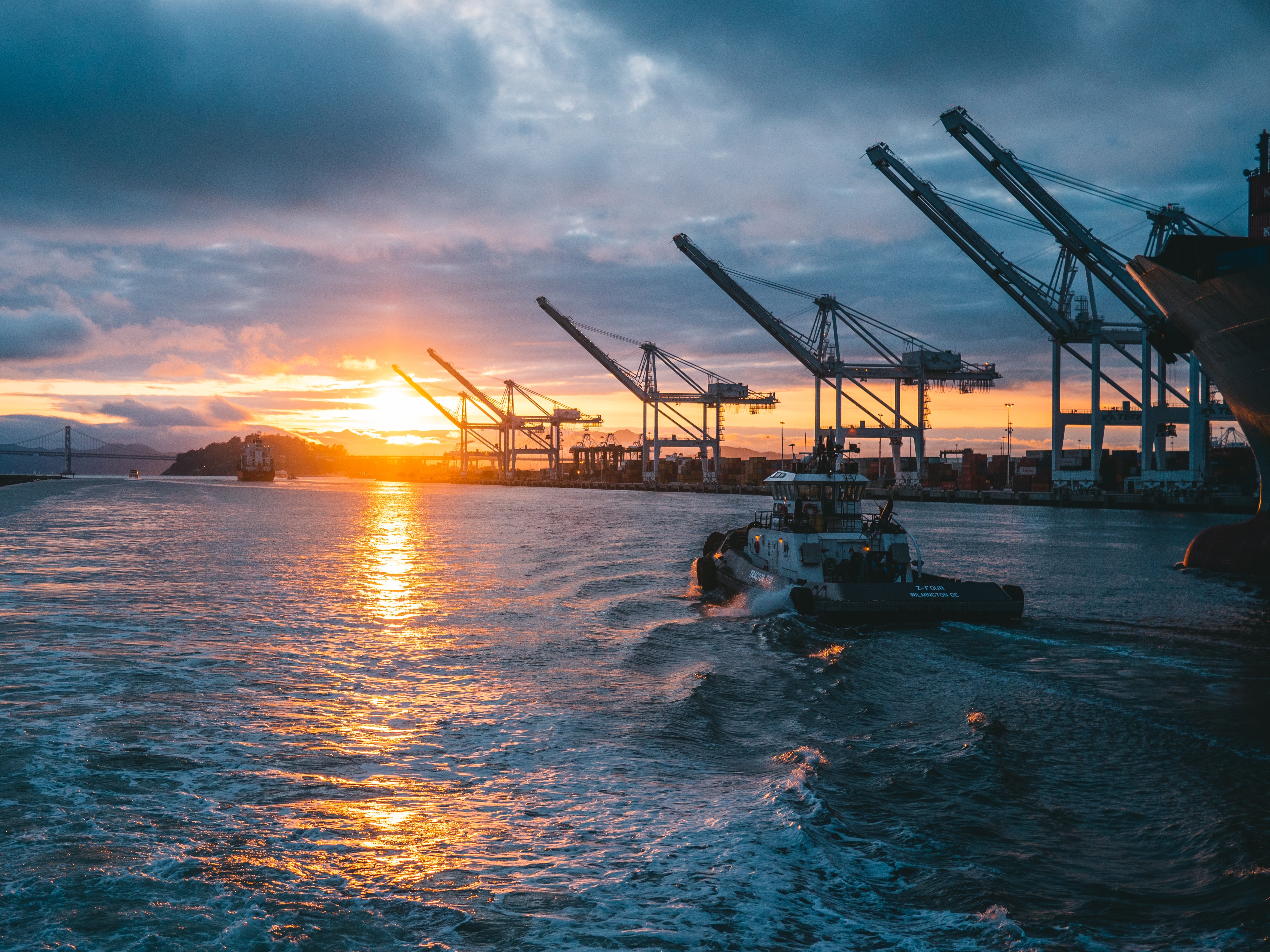 boat on the water at sunset