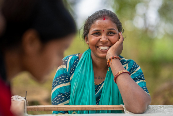Saraswoti Sada, 30, works at Danfe. She was a child bride and comes from a marginalized Dalit community.