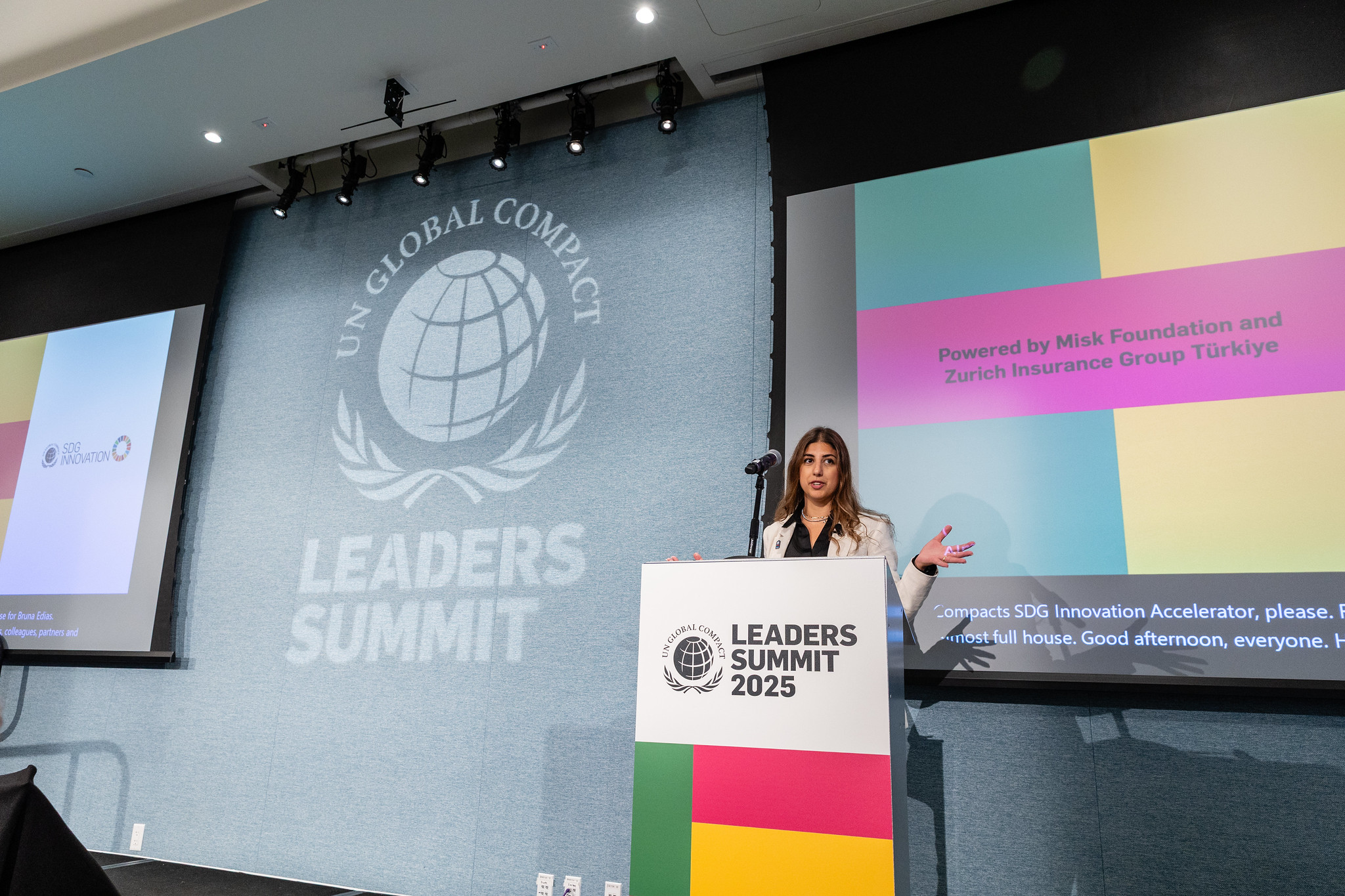 Bruna Elias speaking at UNGA 2025