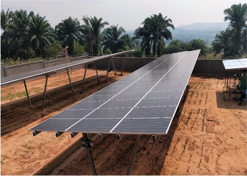 Solar panel in a rural town