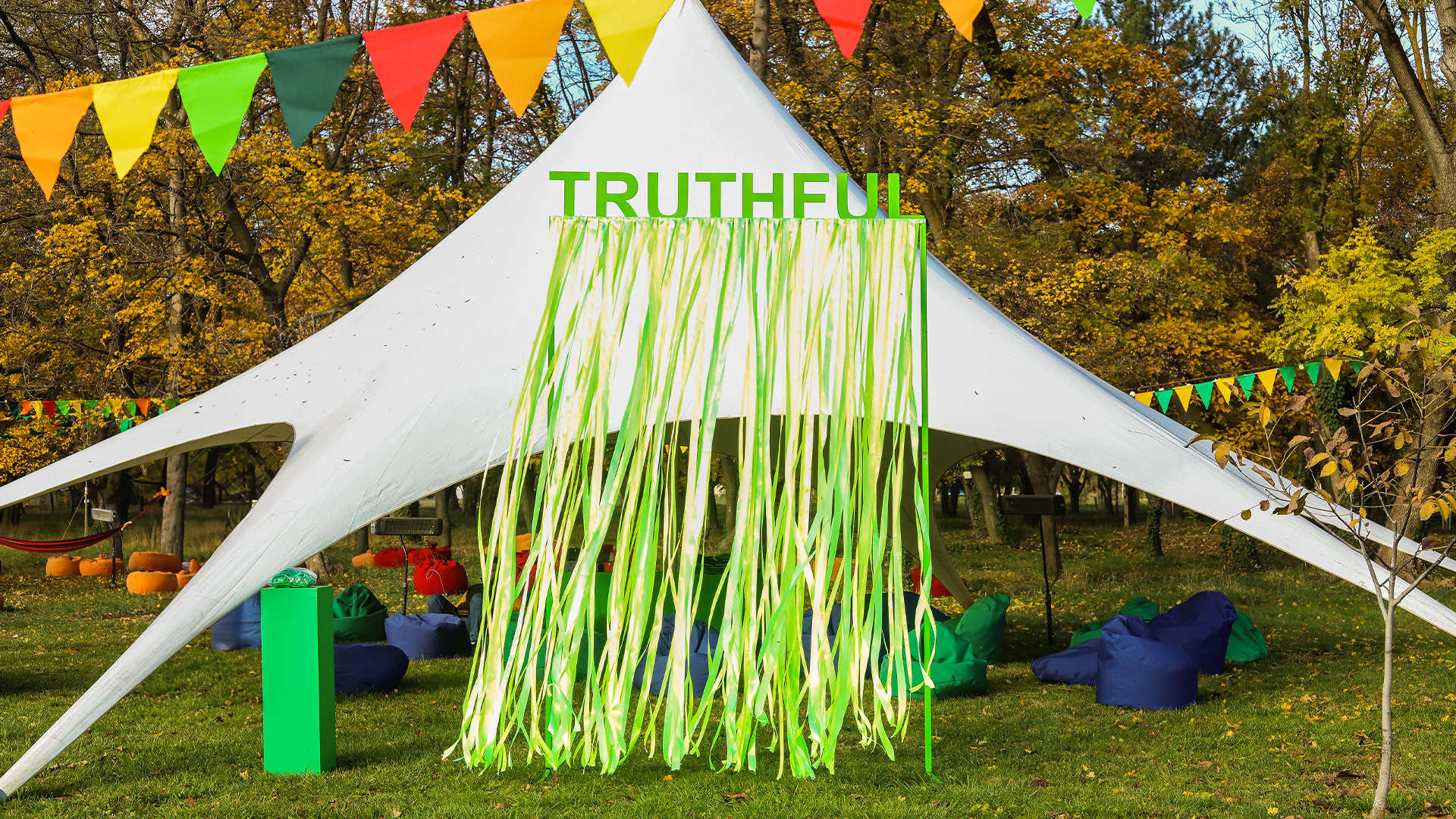 Tent in the outdoor garden