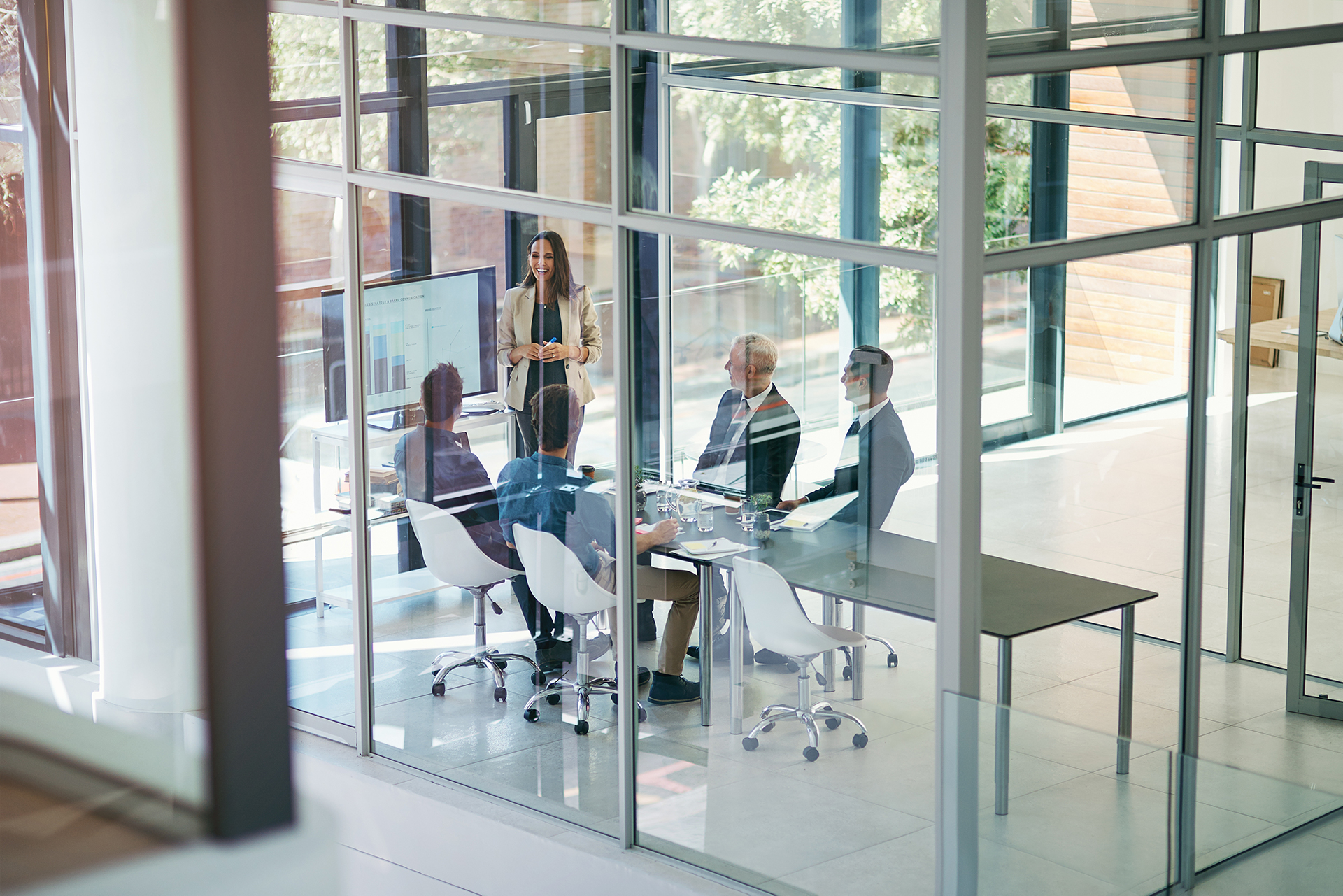 People talking in a meeting room