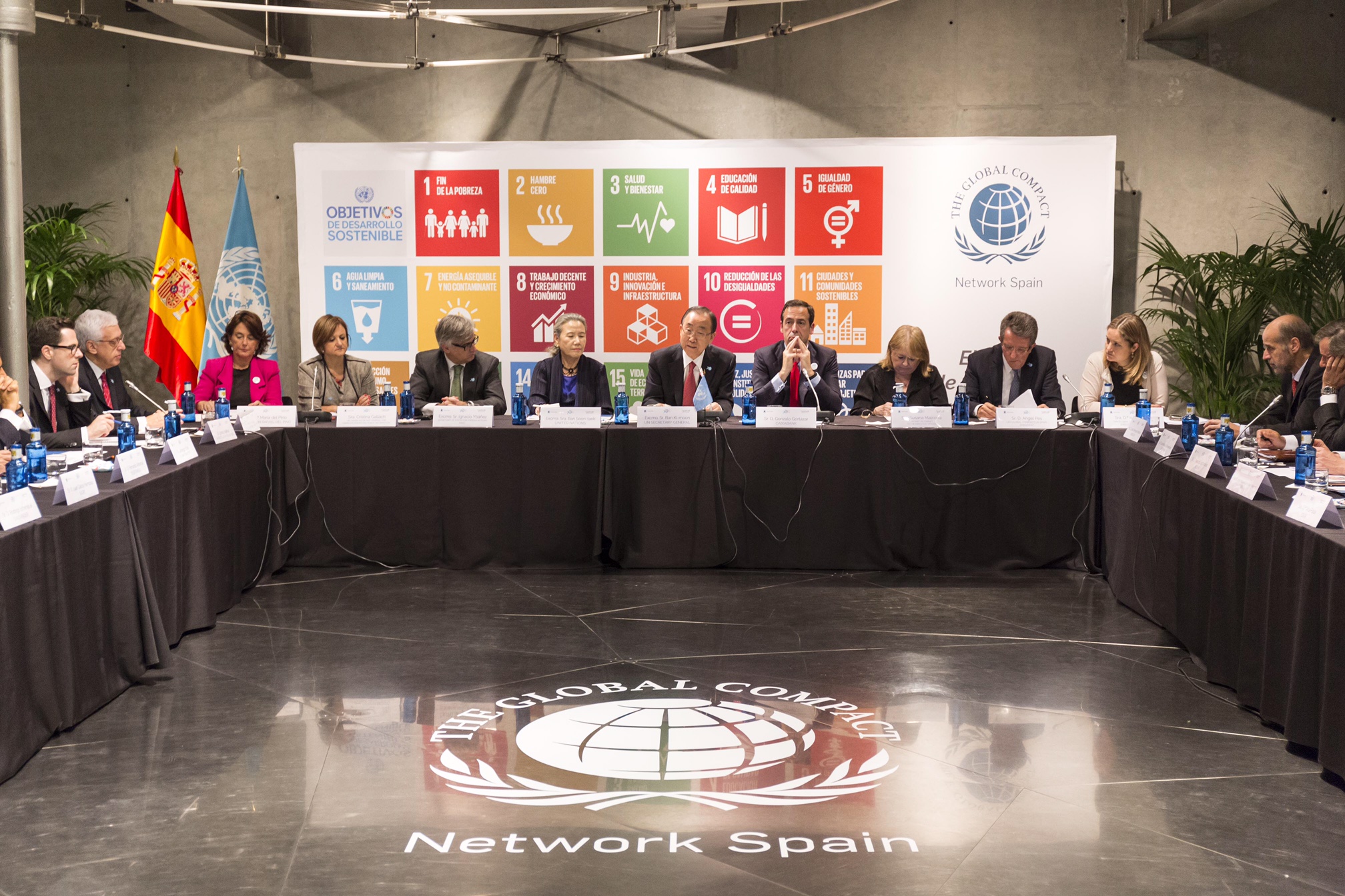 Gathering of Spanish CEOs and UN Secretary General Ban Ki-moon in Spain