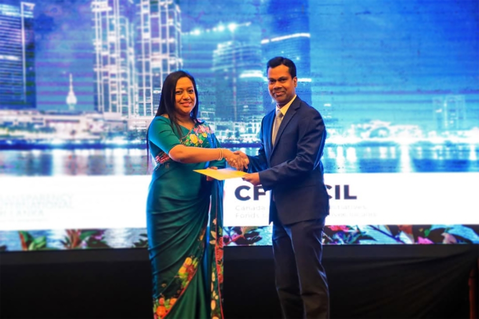 Woman Receiving an Award