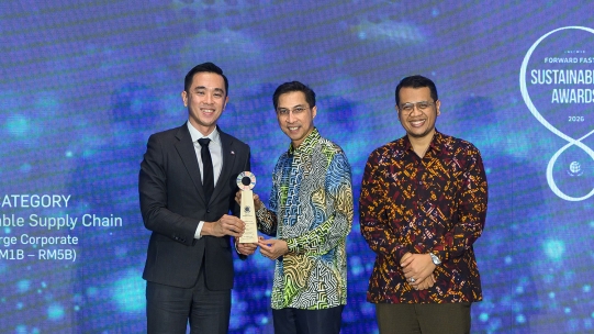 A man receiving an award