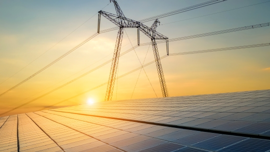 solar panels and grid